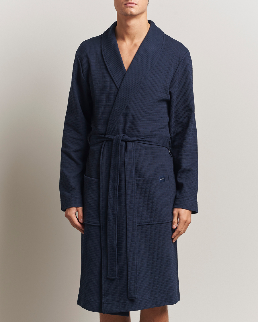 Herr | Pyjamas & Morgonrockar | Bread & Boxers | Waffle Robe Navy Blue