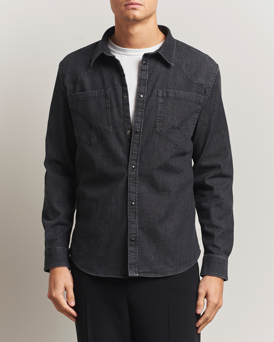 Herr | Skjortor | Dondup | Pocket Denim Shirt Washed Black