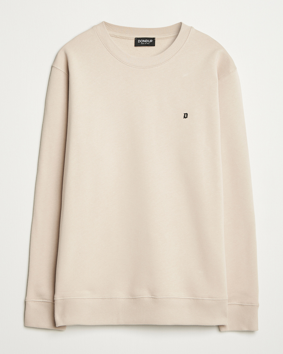 Herr | Tröjor | Dondup | Logo Crew Neck Sweatshirt Ecru