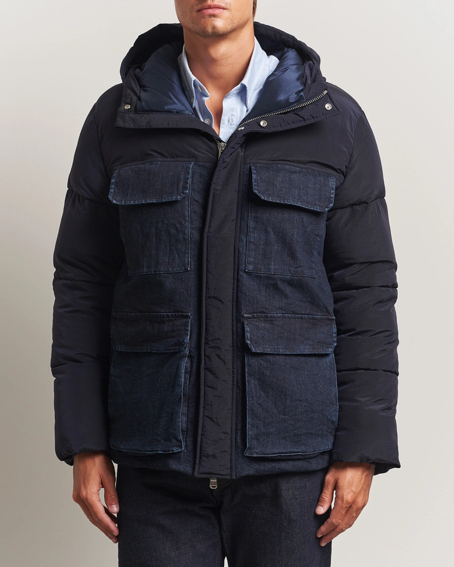 Herr | Jackor | Dondup | Puffy Hooded Down Jacket Navy