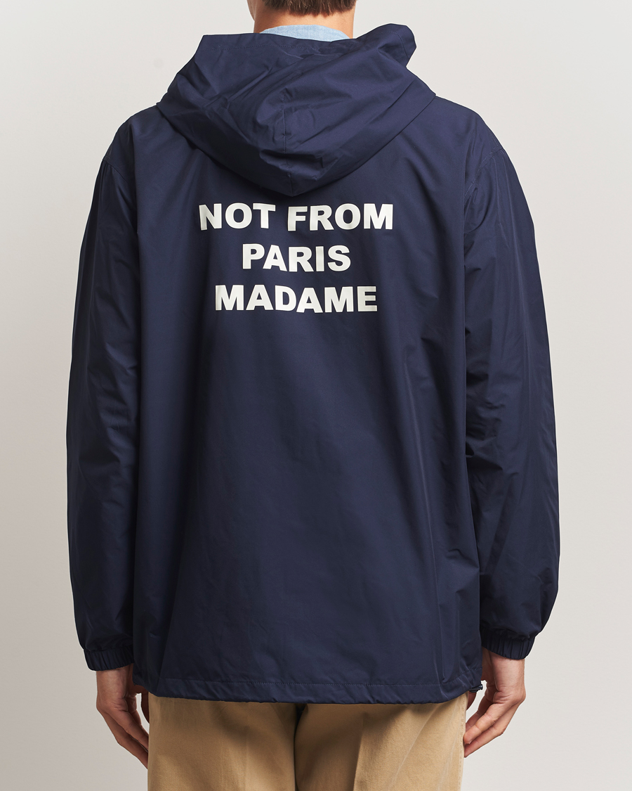Herr | Jackor | Drôle de Monsieur | La Veste Capuche Slogan Jacket Navy