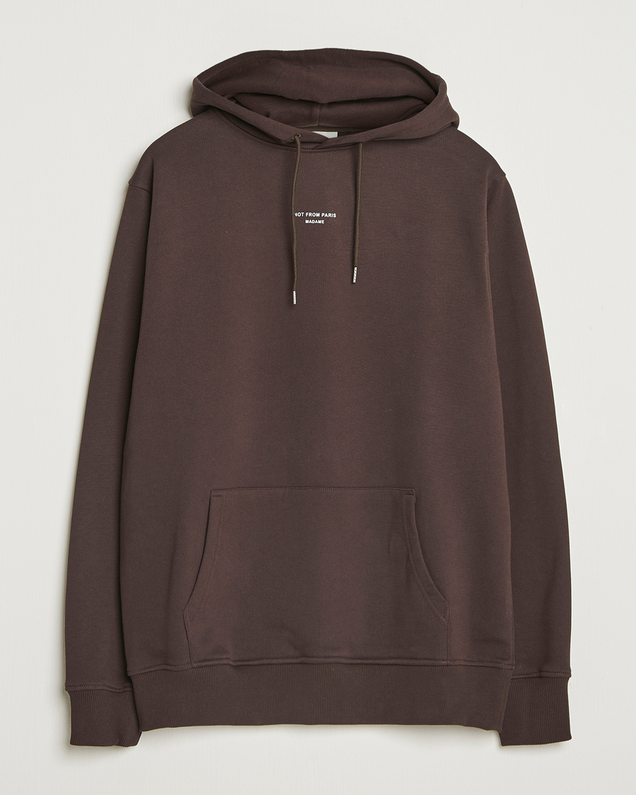 Herr | Tröjor | Drôle de Monsieur | Classic Slogan Hoodie Dark Brown