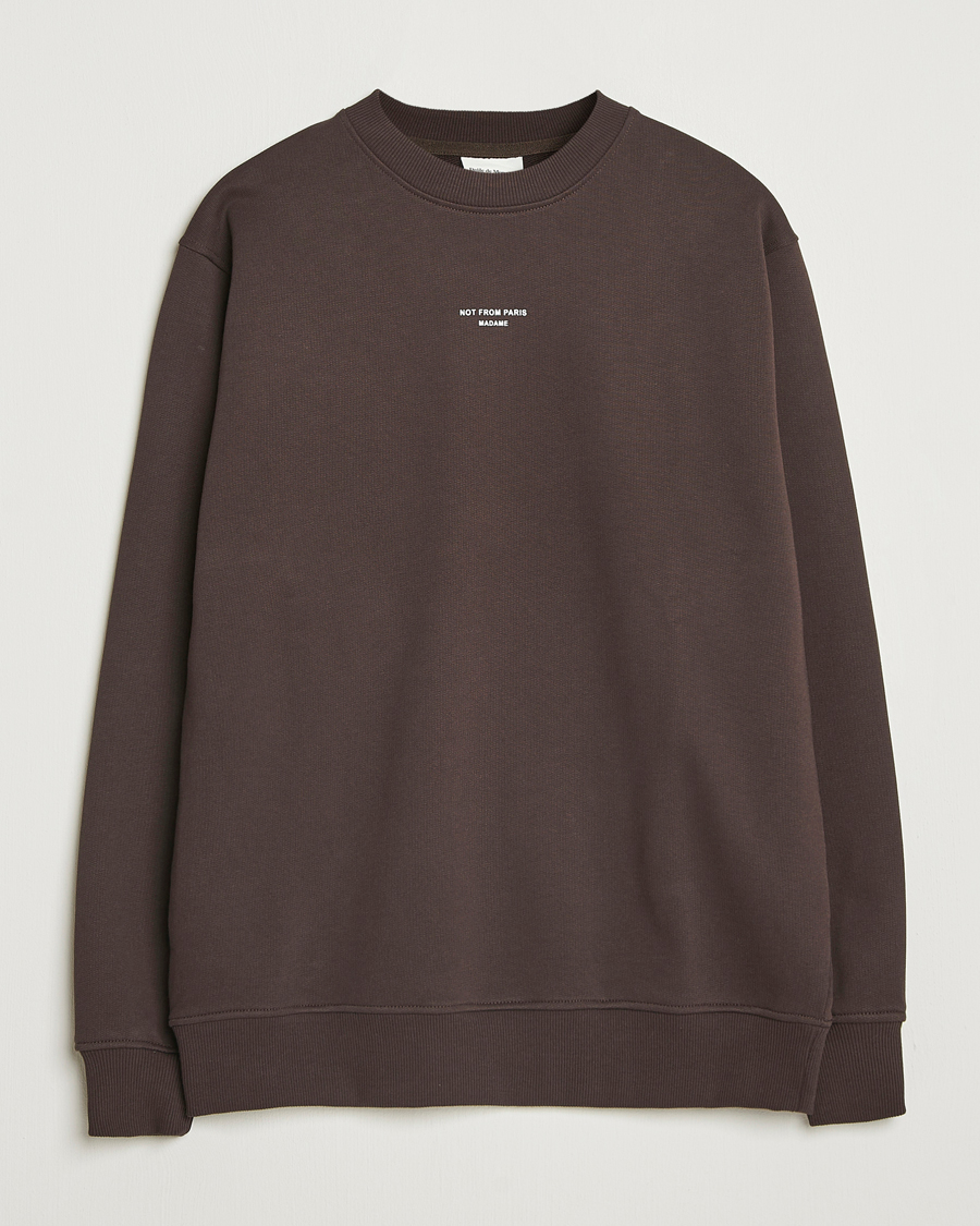 Herr | Tröjor | Drôle de Monsieur | Classic Slogan Sweatshirt Dark Brown