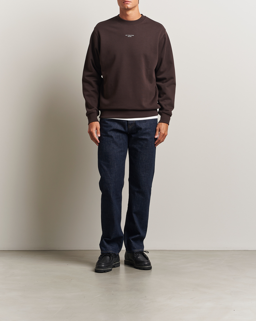 Herr | Tröjor | Drôle de Monsieur | Classic Slogan Sweatshirt Dark Brown