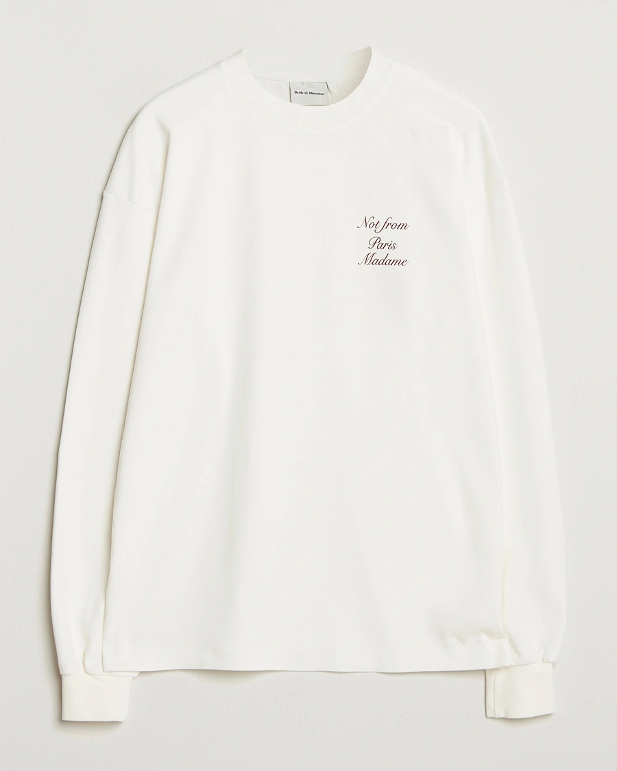 Herr | T-Shirts | Drôle de Monsieur | Slogan Calligraphy Long Sleeve T-shirt Off White