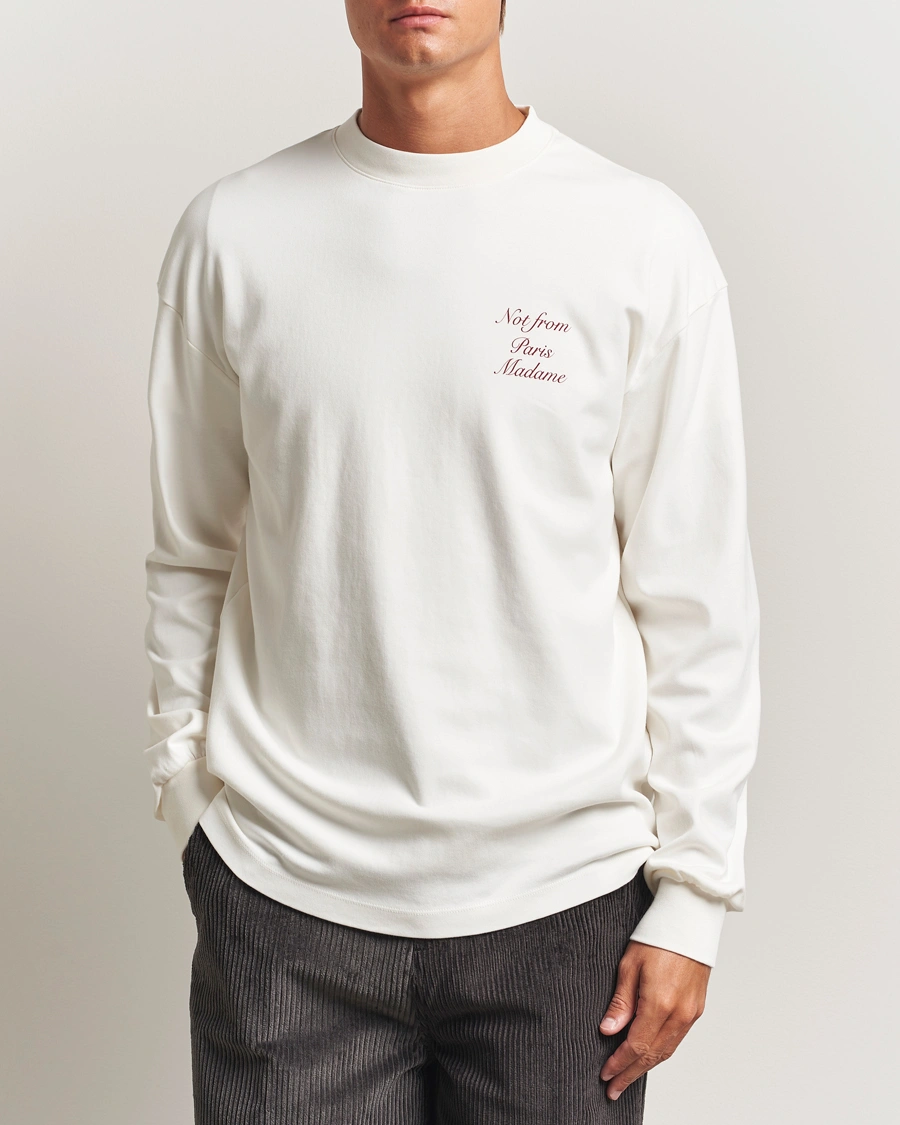 Herr | T-Shirts | Drôle de Monsieur | Slogan Calligraphy Long Sleeve T-shirt Off White