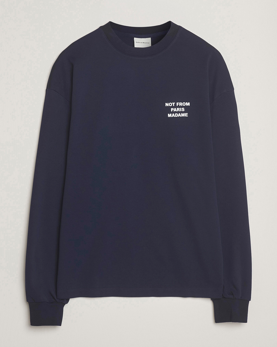 Herr | T-Shirts | Drôle de Monsieur | Slogan Long Sleeve T-Shirt Navy