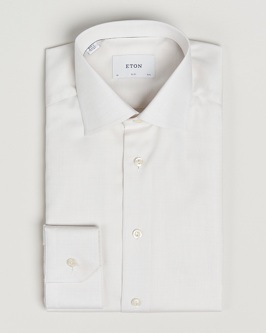 Herr | Skjortor | Eton | Slim Fit Fine Twill Shirt Light Beige