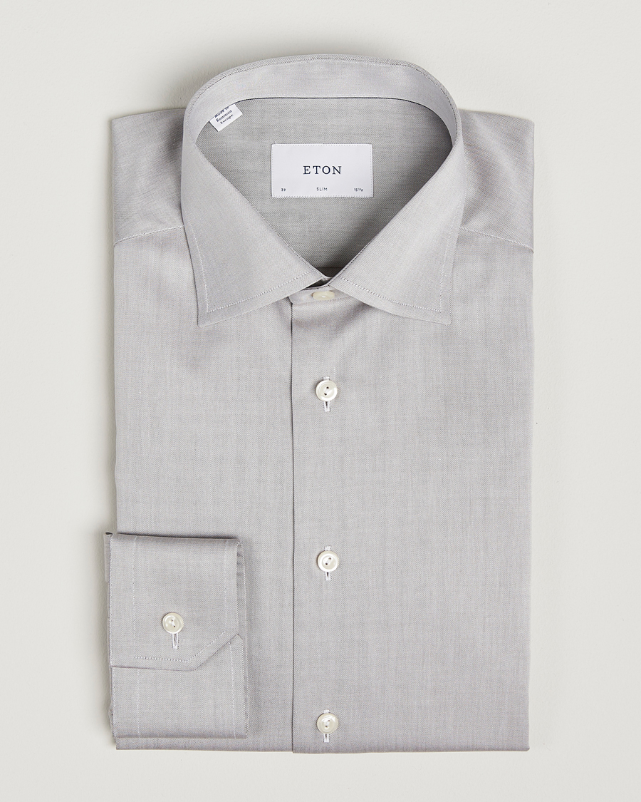 Herr | Skjortor | Eton | Slim Fit Signature Twill Shirt Beige