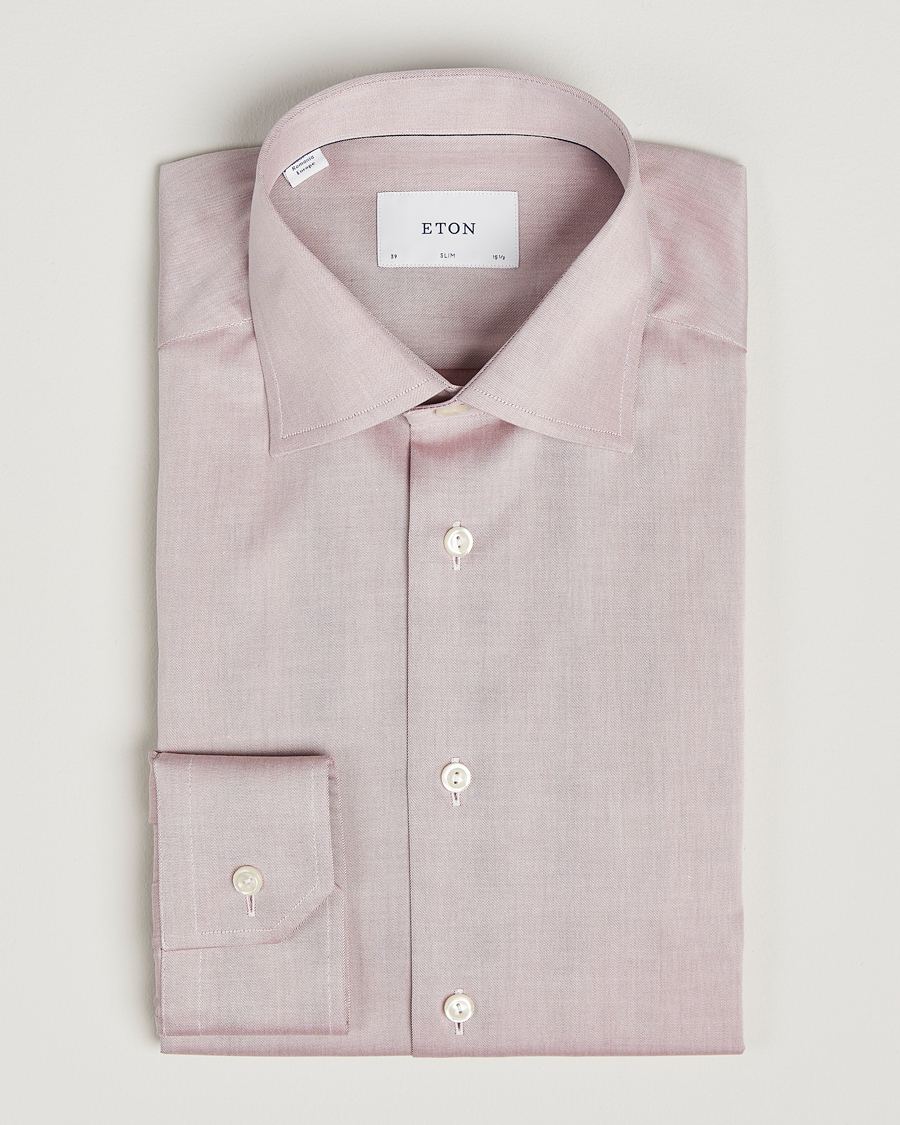 Herr | Skjortor | Eton | Slim Fit Signature Twill Shirt Brown