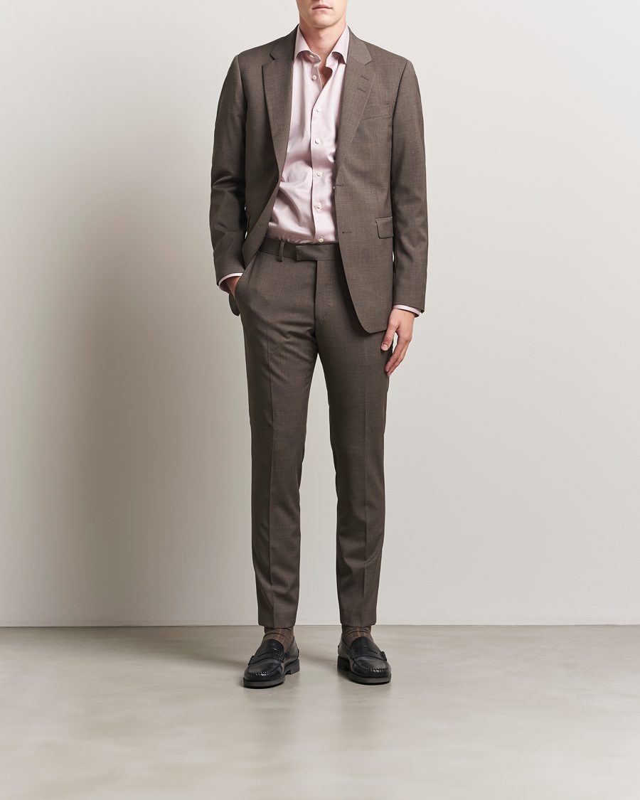 Herr | Skjortor | Eton | Slim Fit Signature Twill Shirt Brown