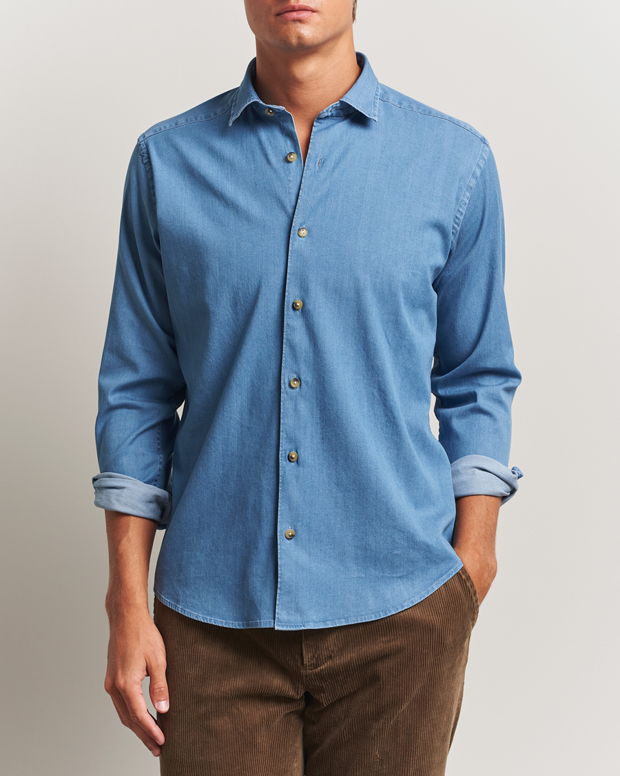 Herr | Skjortor | Eton | Casual Fit Denim Shirt Light Wash
