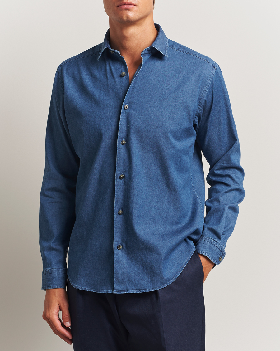 Herr | Skjortor | Eton | Casual Fit Denim Shirt Dark Wash