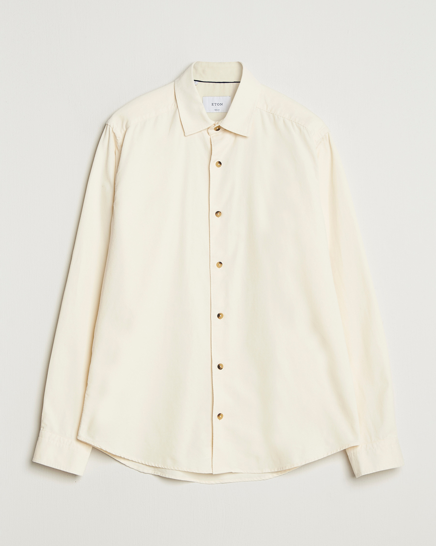 Herr | Skjortor | Eton | Casual Fit Corduroy Shirt Off White