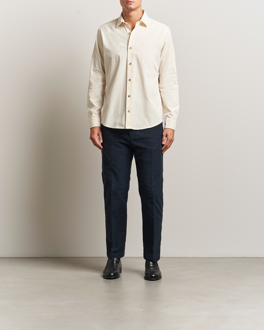Herr | Skjortor | Eton | Casual Fit Corduroy Shirt Off White