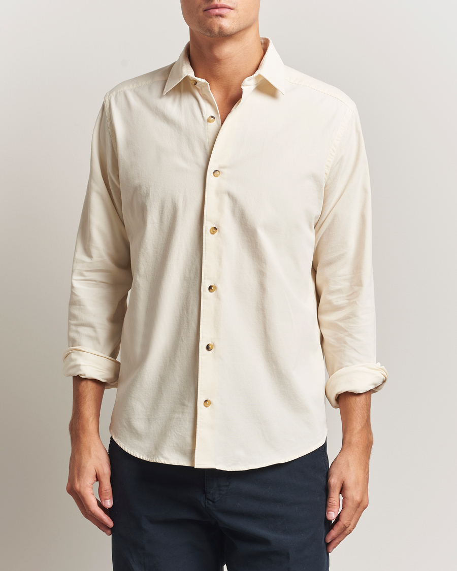 Herr | Skjortor | Eton | Casual Fit Corduroy Shirt Off White