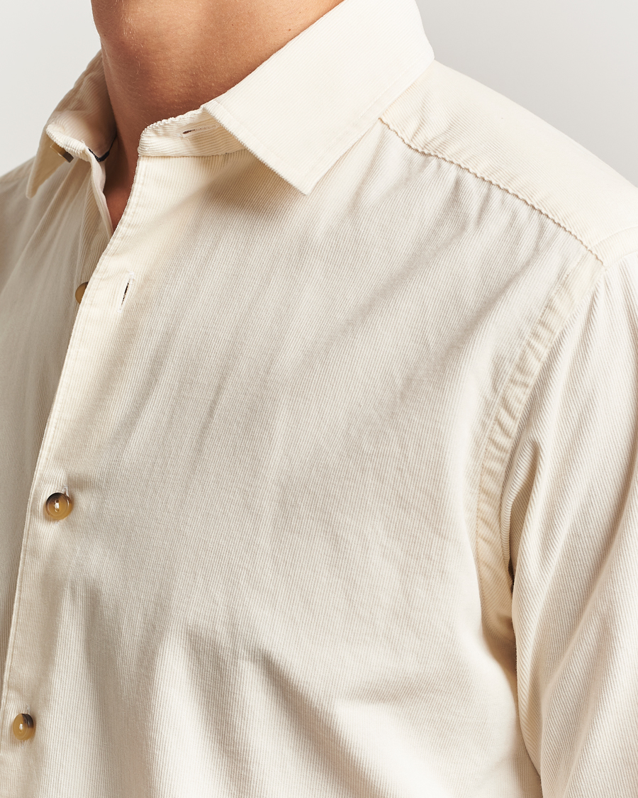 Herr | Skjortor | Eton | Casual Fit Corduroy Shirt Off White