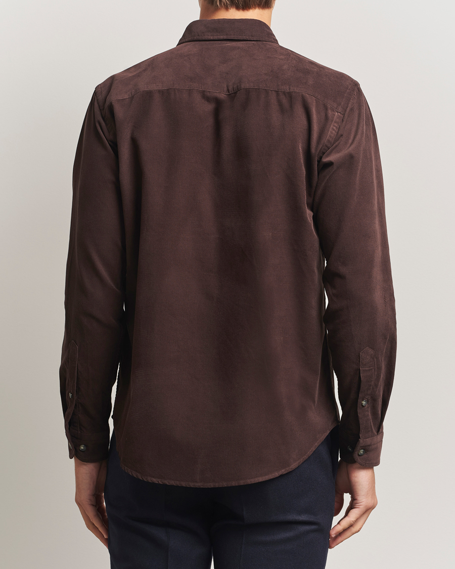 Herr | Skjortor | Eton | Casual Fit Corduroy Shirt Dark Brown