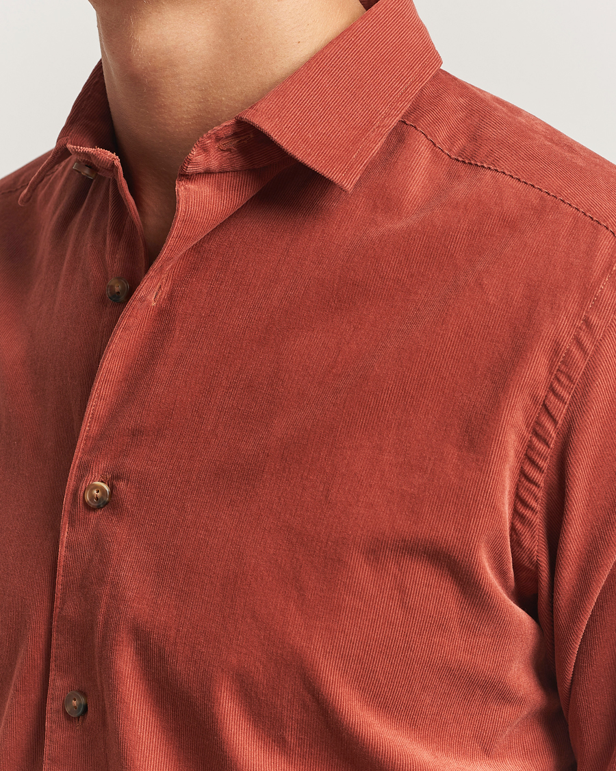 Herr | Skjortor | Eton | Casual Fit Corduroy Shirt Rust Red