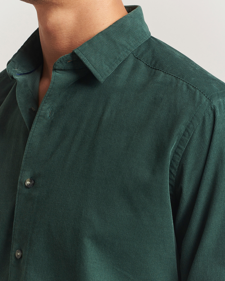 Herr | Skjortor | Eton | Casual Fit Corduroy Shirt Dark Green