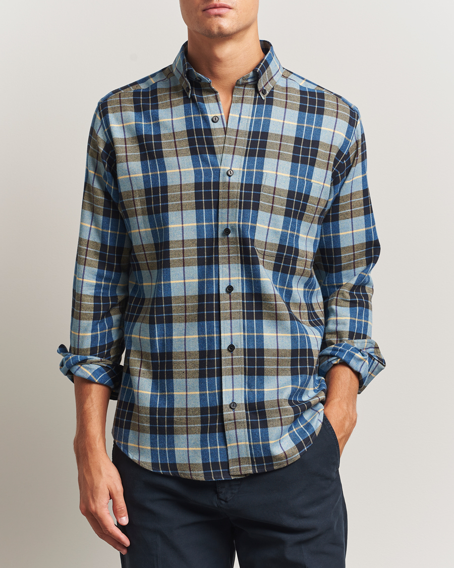 Herr | Skjortor | Eton | Casual Fit Checked Flannel Shirt Blue Multi