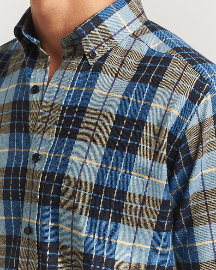 Herr | Skjortor | Eton | Casual Fit Checked Flannel Shirt Blue Multi