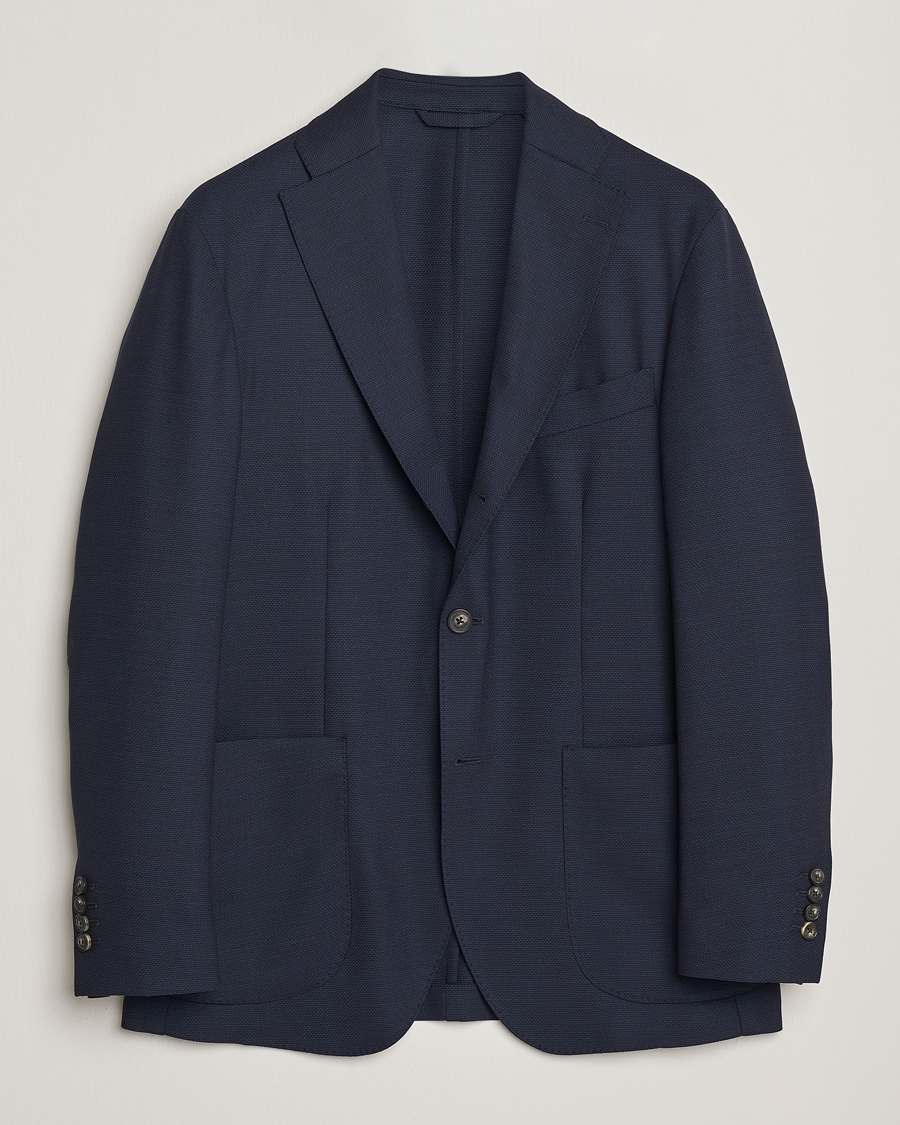 Herr | Kavajer | Eton | Wool Lana Tech Soft Blazer Navy Blue