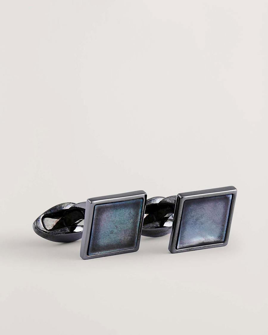 Herr | Manschettknappar | Eton | Mother of Pearl Cufflink Dark Grey