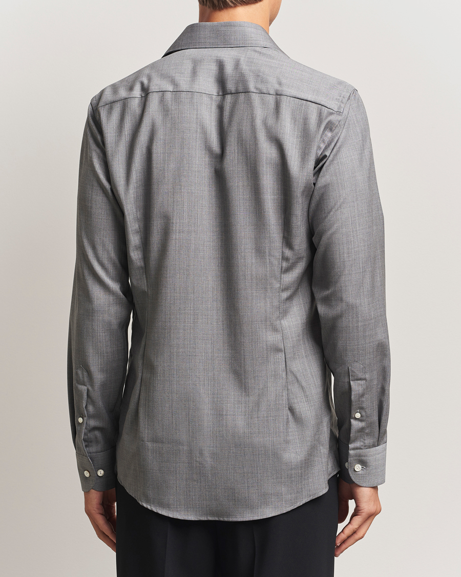 Herr | Skjortor | Eton | Slim Fit Merino Shirt Dark Grey