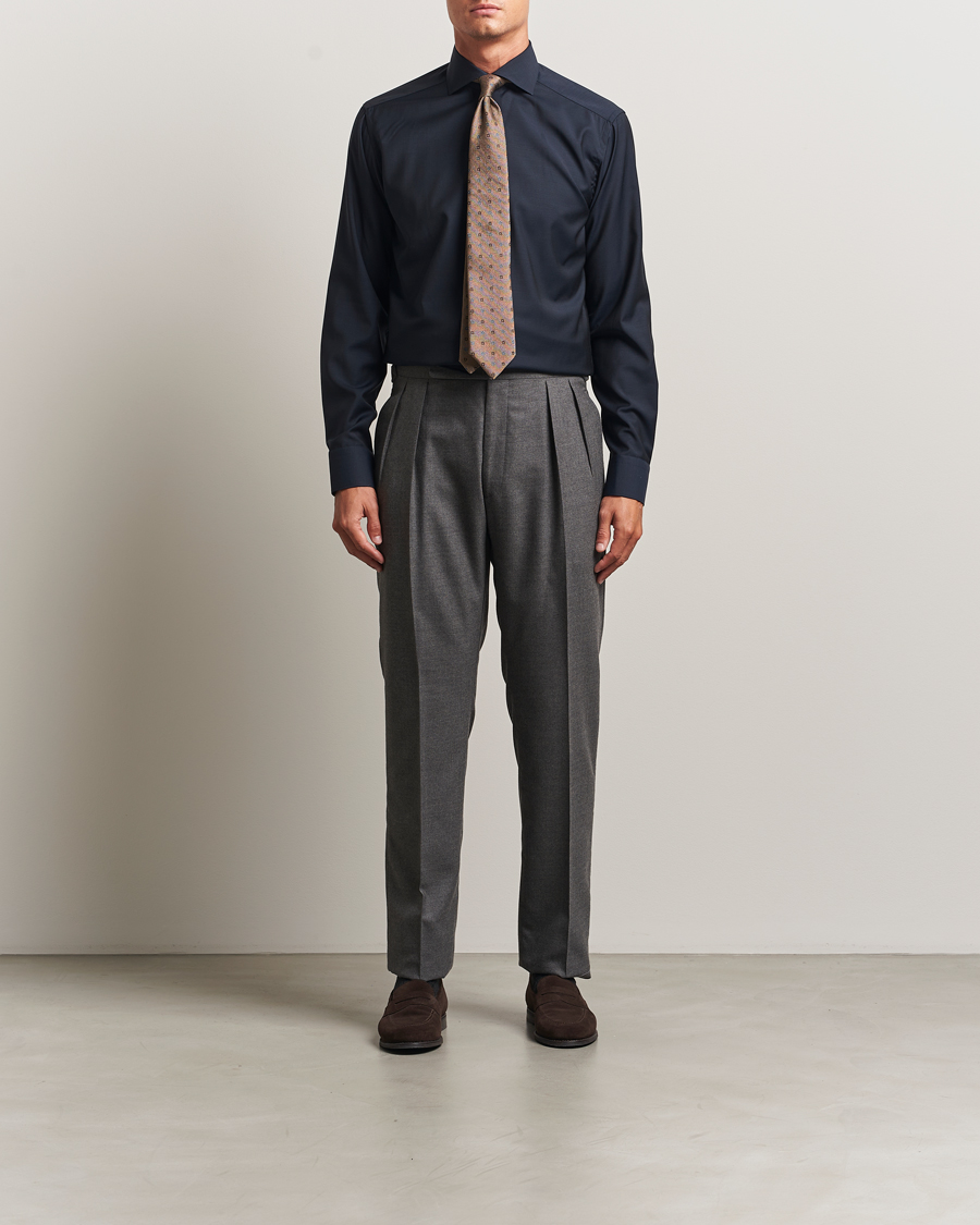 Herr | Skjortor | Eton | Slim Fit Merino Shirt Navy