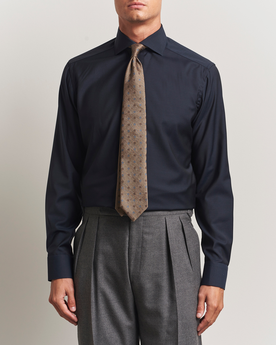 Herr | Skjortor | Eton | Slim Fit Merino Shirt Navy