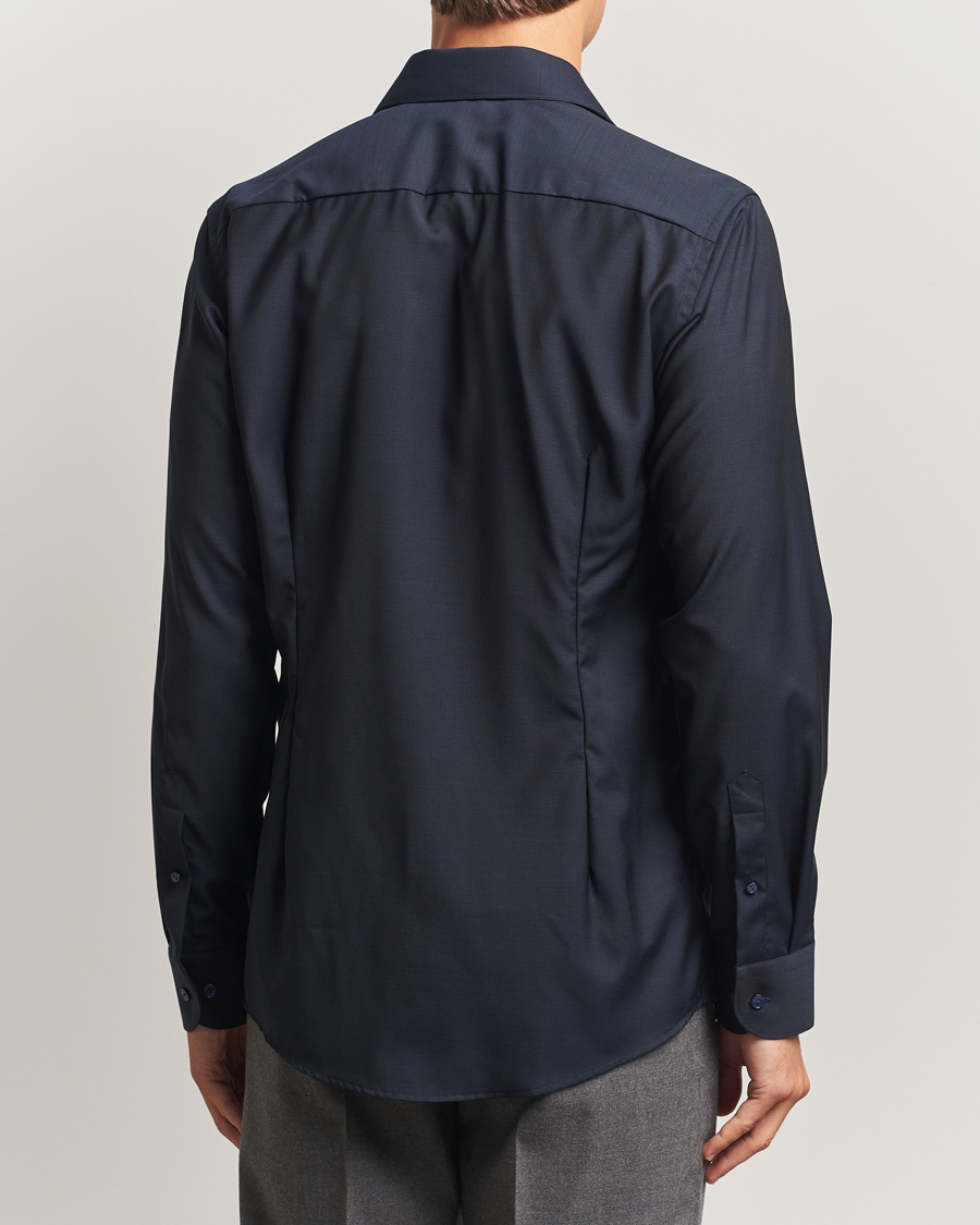 Herr | Skjortor | Eton | Slim Fit Merino Shirt Navy