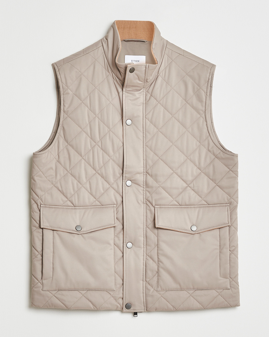 Herr | Västar | Eton | Quilted Shell Vest Beige