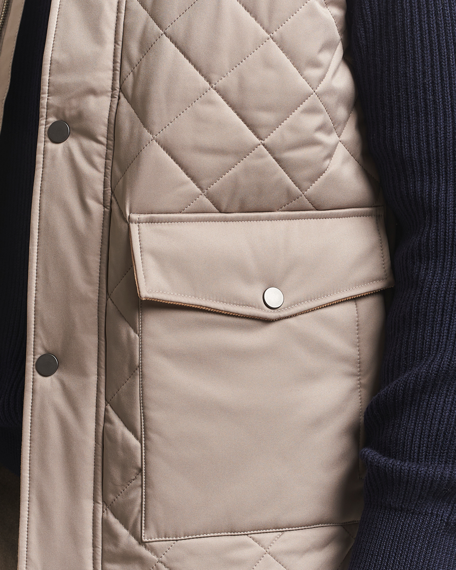 Herr | Västar | Eton | Quilted Shell Vest Beige