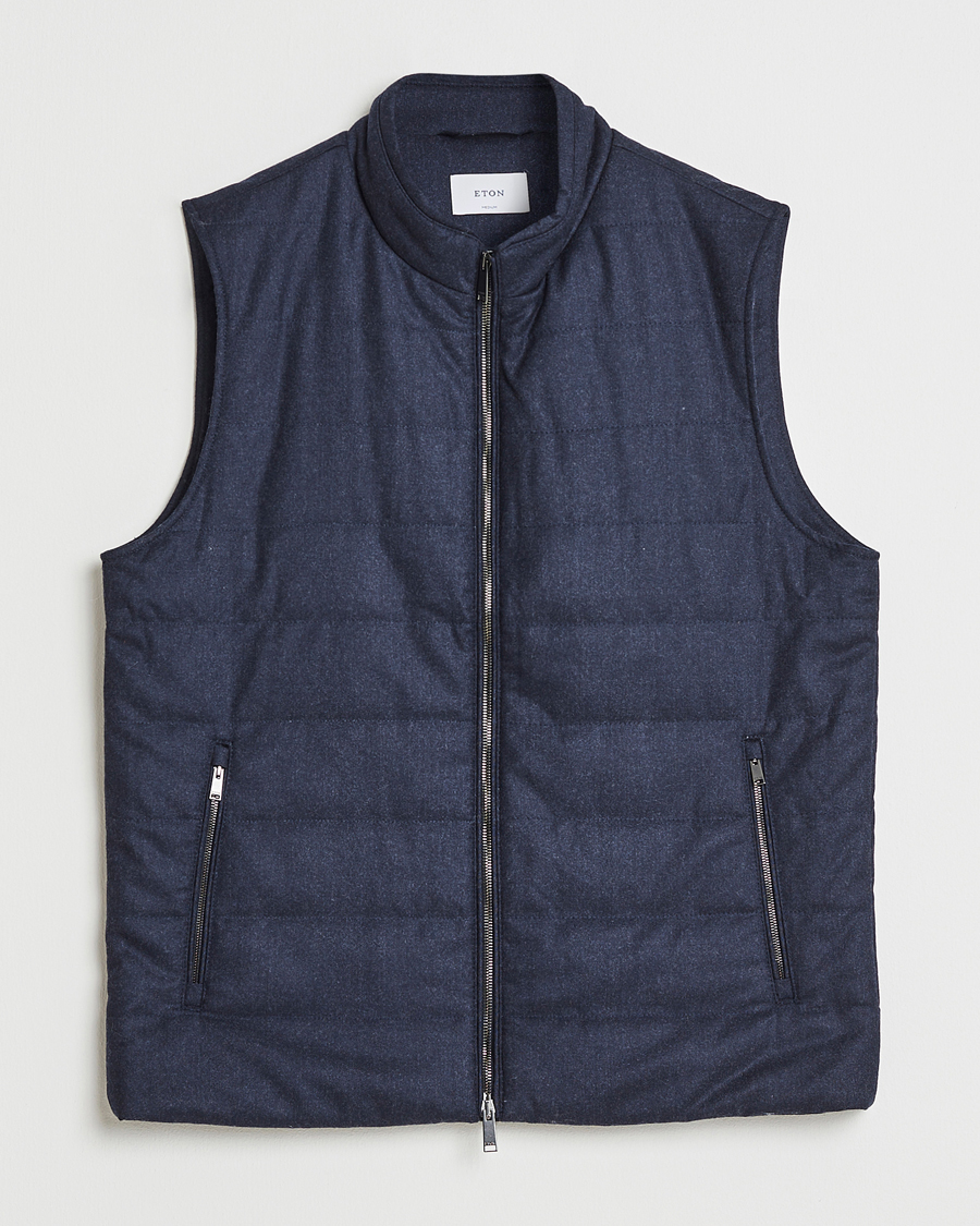 Herr | Jackor | Eton | Wool Padded Vest Navy
