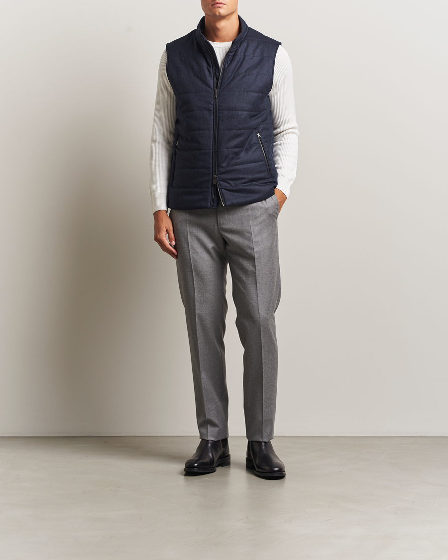 Herr | Jackor | Eton | Wool Padded Vest Navy