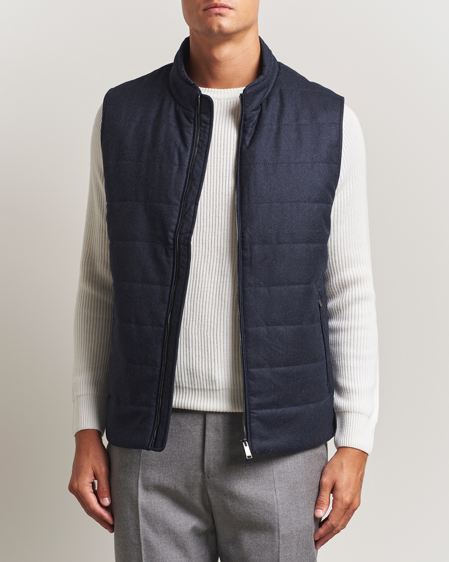 Herr | Jackor | Eton | Wool Padded Vest Navy