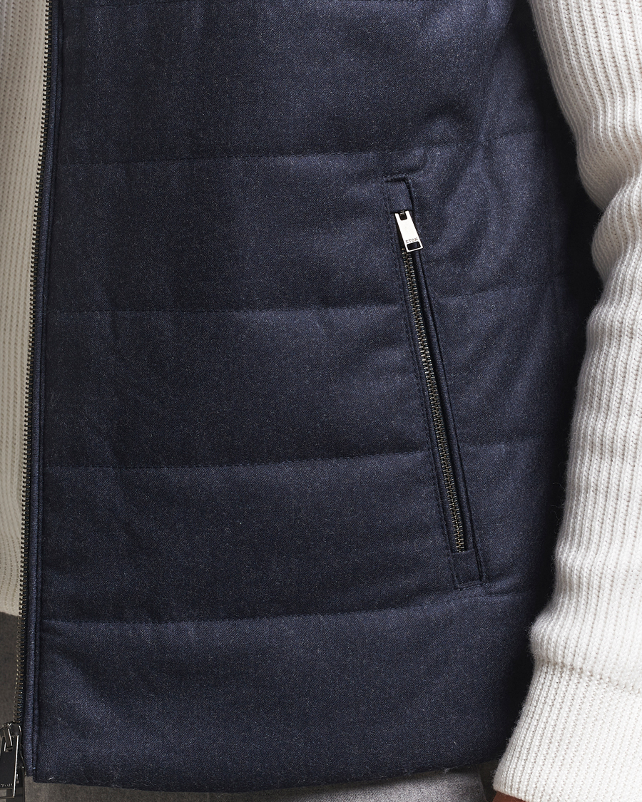 Herr | Jackor | Eton | Wool Padded Vest Navy