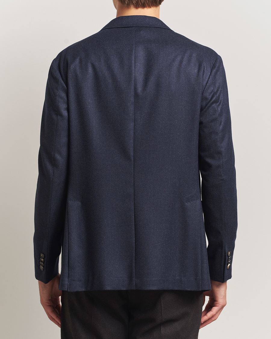 Herr | Kavajer | Eton | Wool Flannel Patch Pocket Blazer Navy
