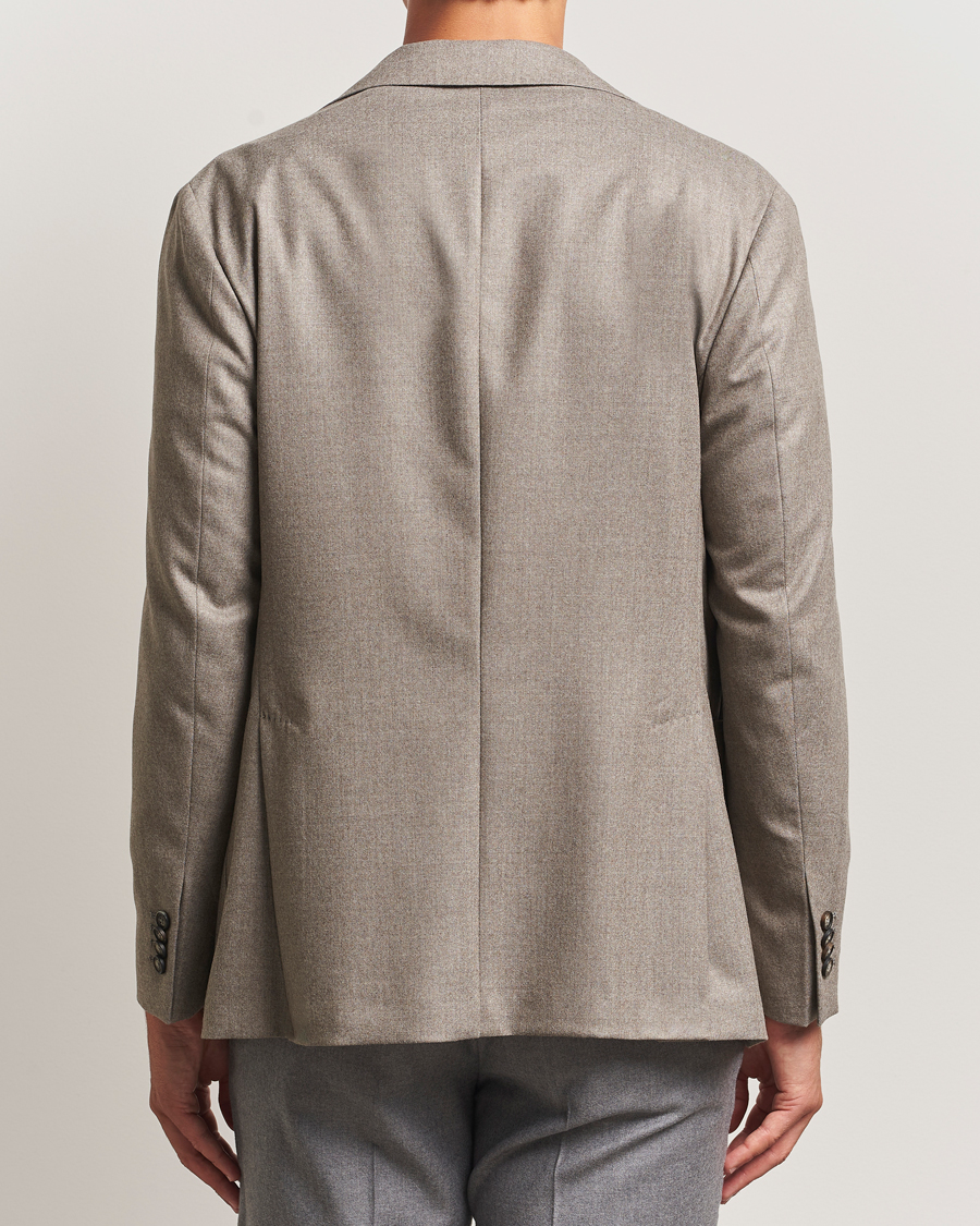 Herr | Kavajer | Eton | Wool Flannel Patch Pocket Blazer Beige