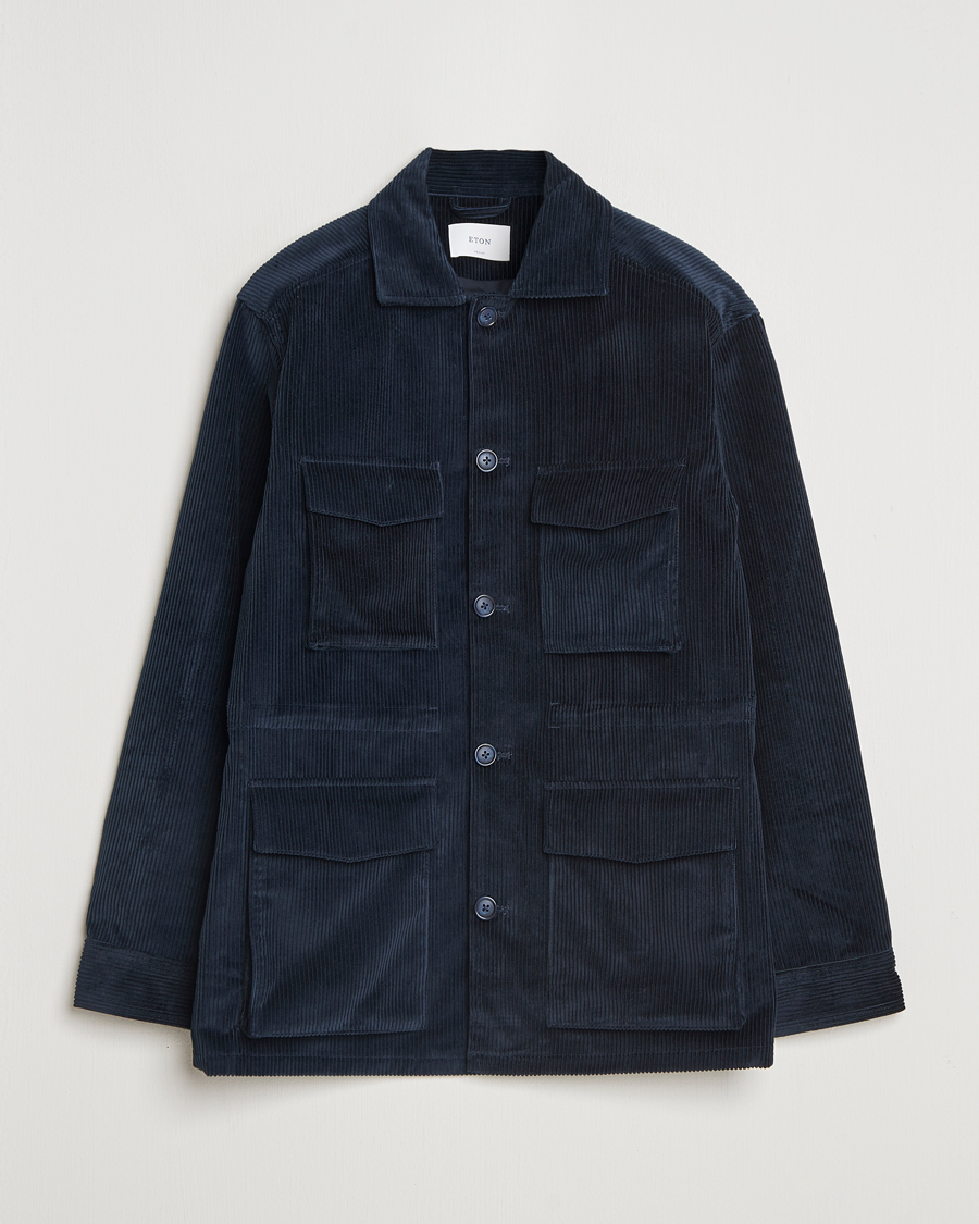 Herr | Jackor | Eton | Corduroy Field Jacket Navy