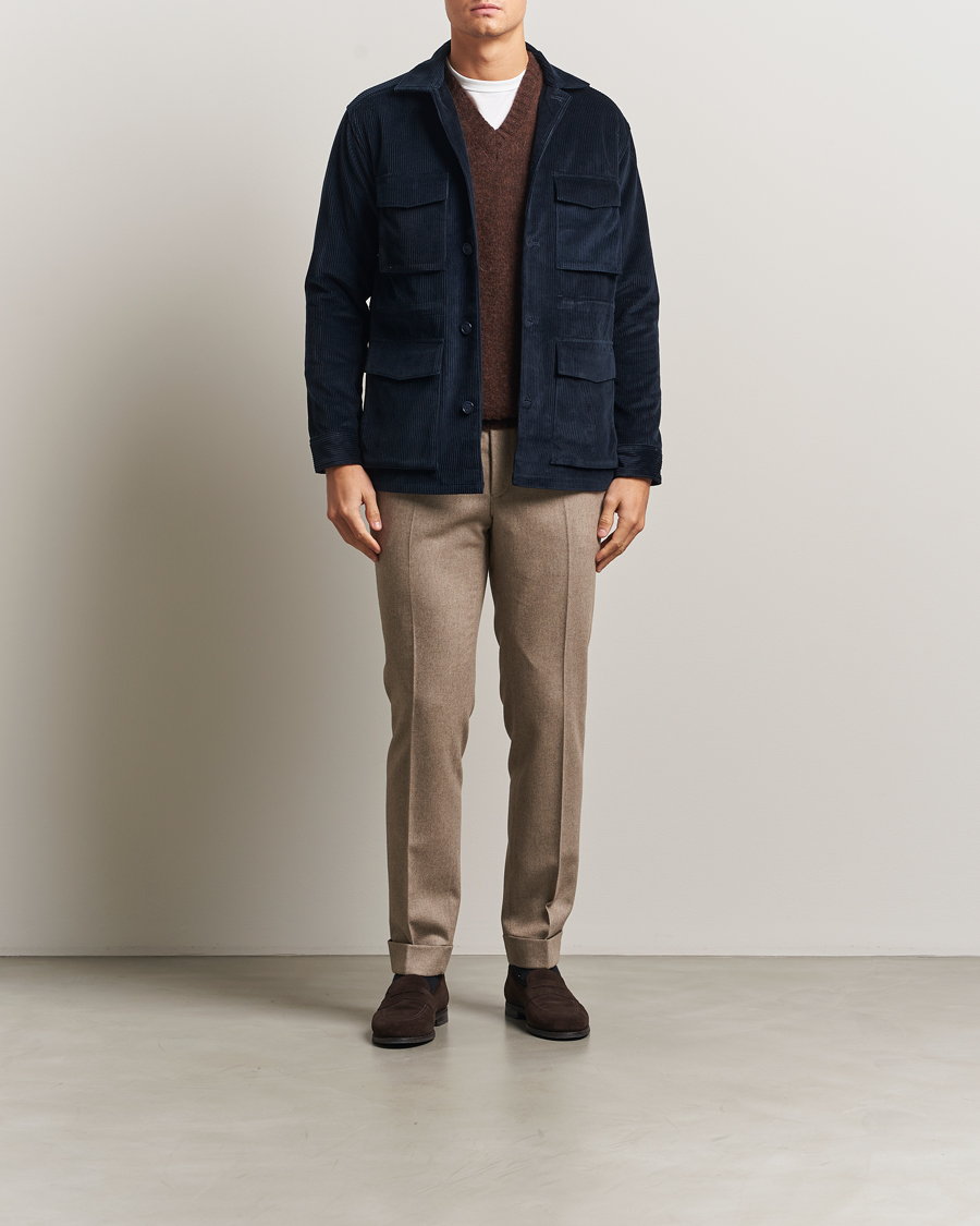 Herr | Jackor | Eton | Corduroy Field Jacket Navy