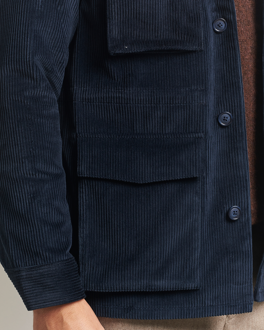 Herr | Jackor | Eton | Corduroy Field Jacket Navy
