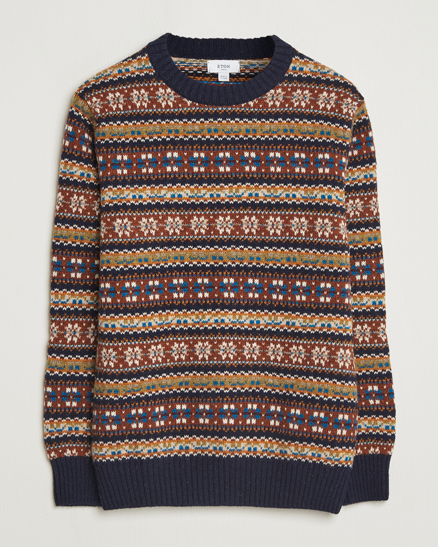 Herr | Tröjor | Eton | Wool Knitted Fair Isle Sweater Multi