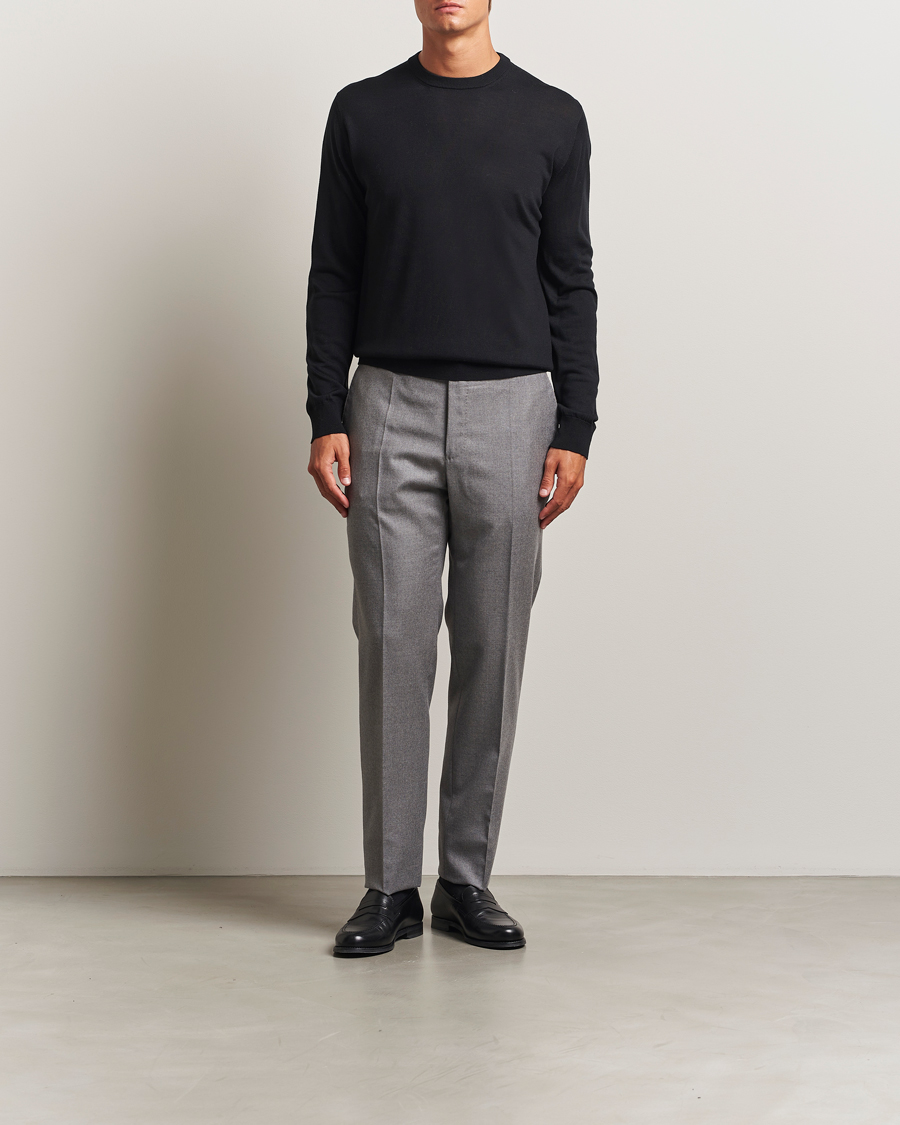 Herr | Tröjor | Eton | Merino Knitted Crew Neck Black