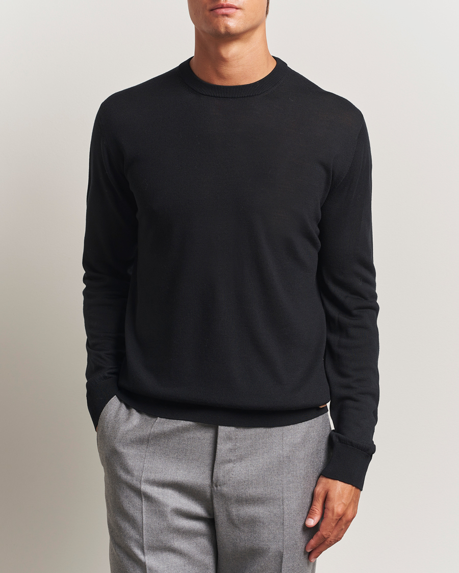 Herr | Tröjor | Eton | Merino Knitted Crew Neck Black