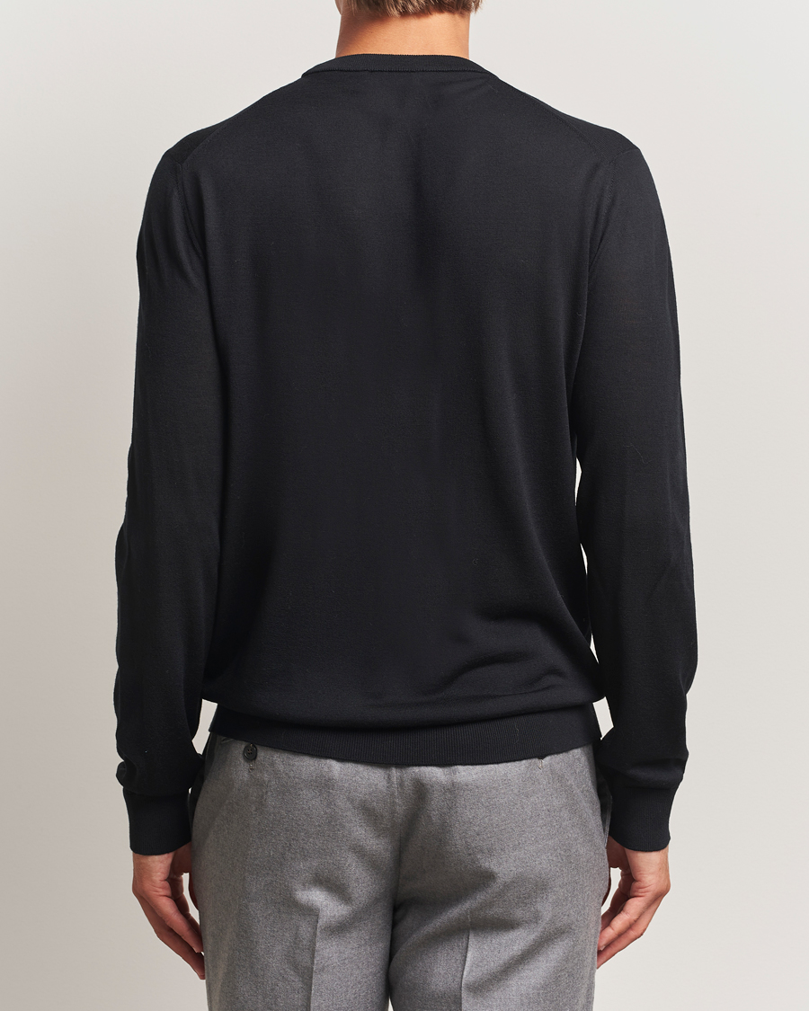 Herr | Tröjor | Eton | Merino Knitted Crew Neck Black