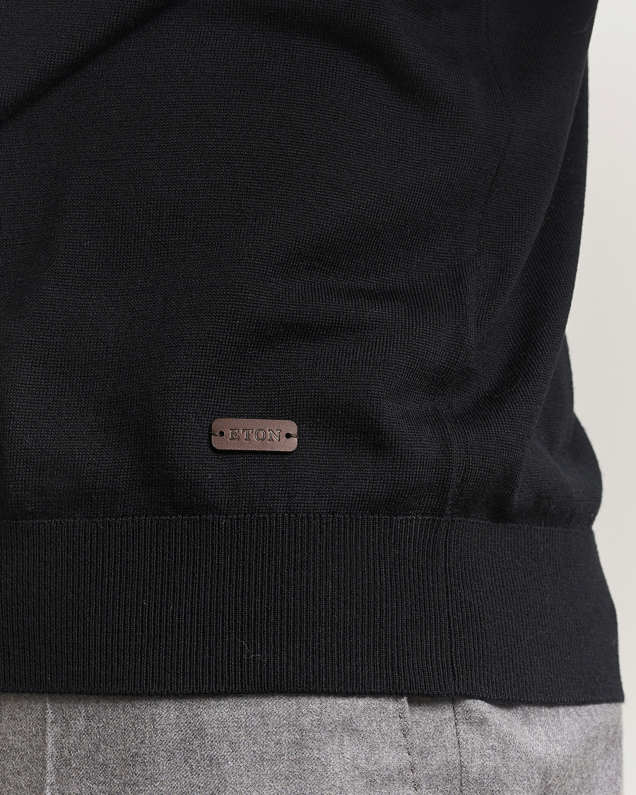Herr | Tröjor | Eton | Merino Knitted Crew Neck Black