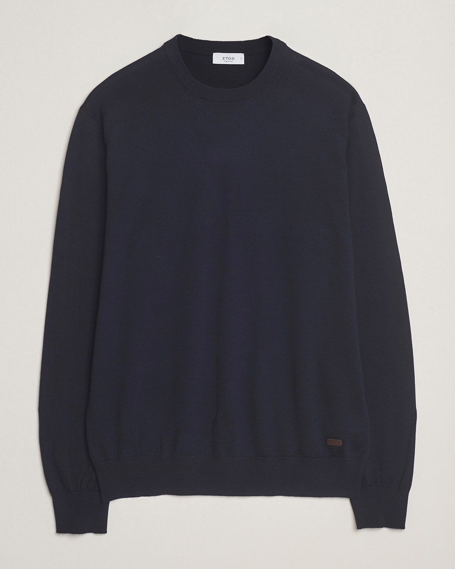 Herr | Tröjor | Eton | Merino Knitted Crew Neck Navy