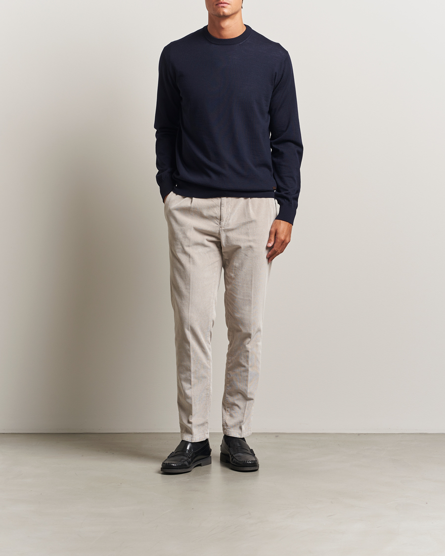 Herr | Tröjor | Eton | Merino Knitted Crew Neck Navy